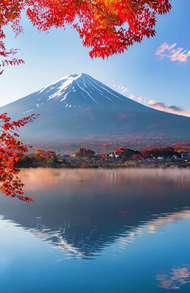 colorful-autumn-season-mountain-fuji-with-morning-fog-red-leaves-ai-generated